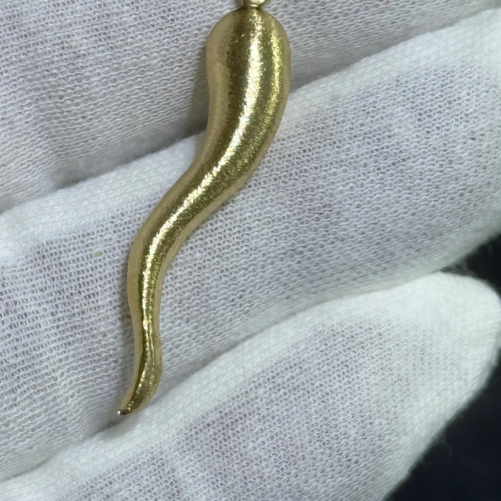 14K Italian Gold Horn Pendant